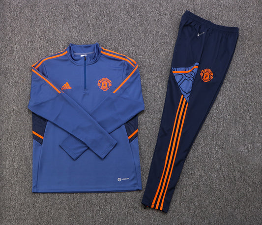 Brand New Manchest United Tracksuit Blue Mens And Kids