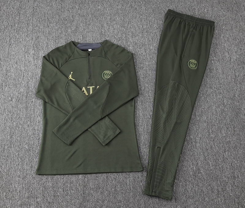 Brand New PSG Tracksuit Army Green Mens And Kids