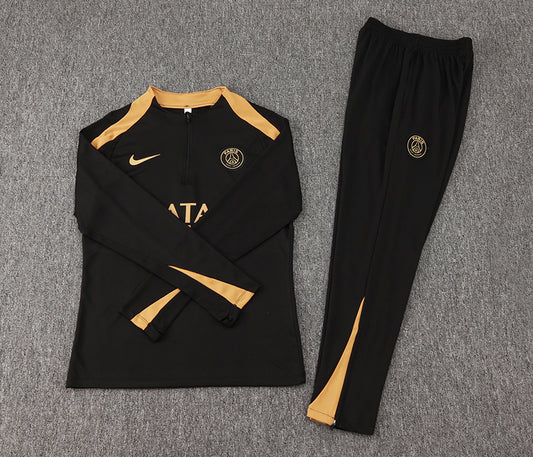 Brand New PSG Tracksuit Black Gold Mens And Kids