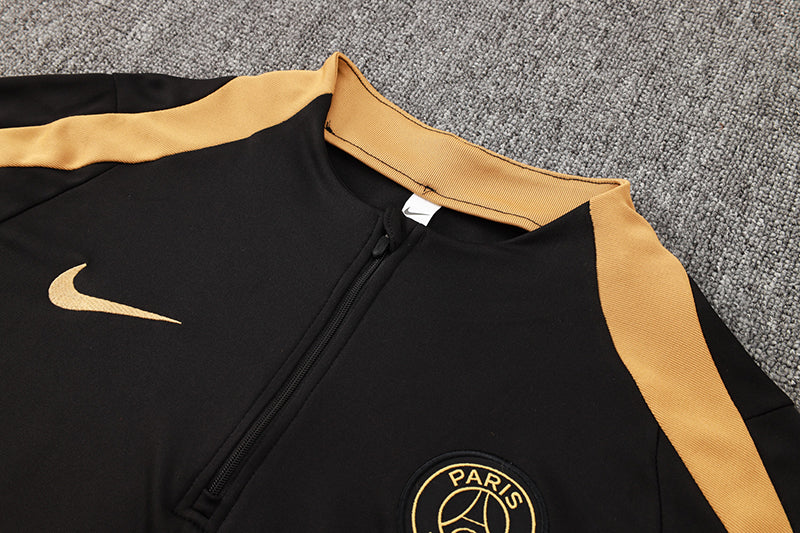 Brand New PSG Tracksuit Black Gold Mens And Kids